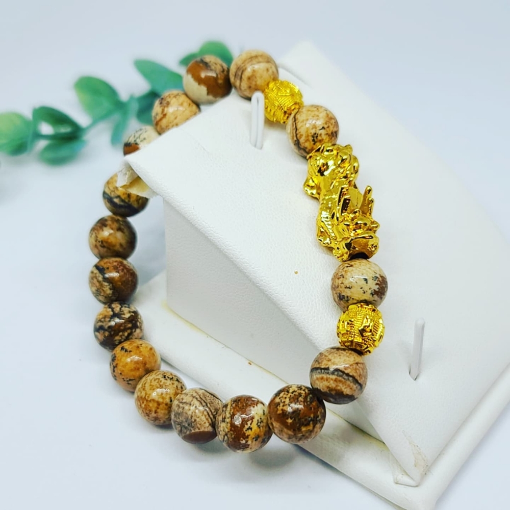 Picture Jasper Pixiu Beaded bracelet ✨